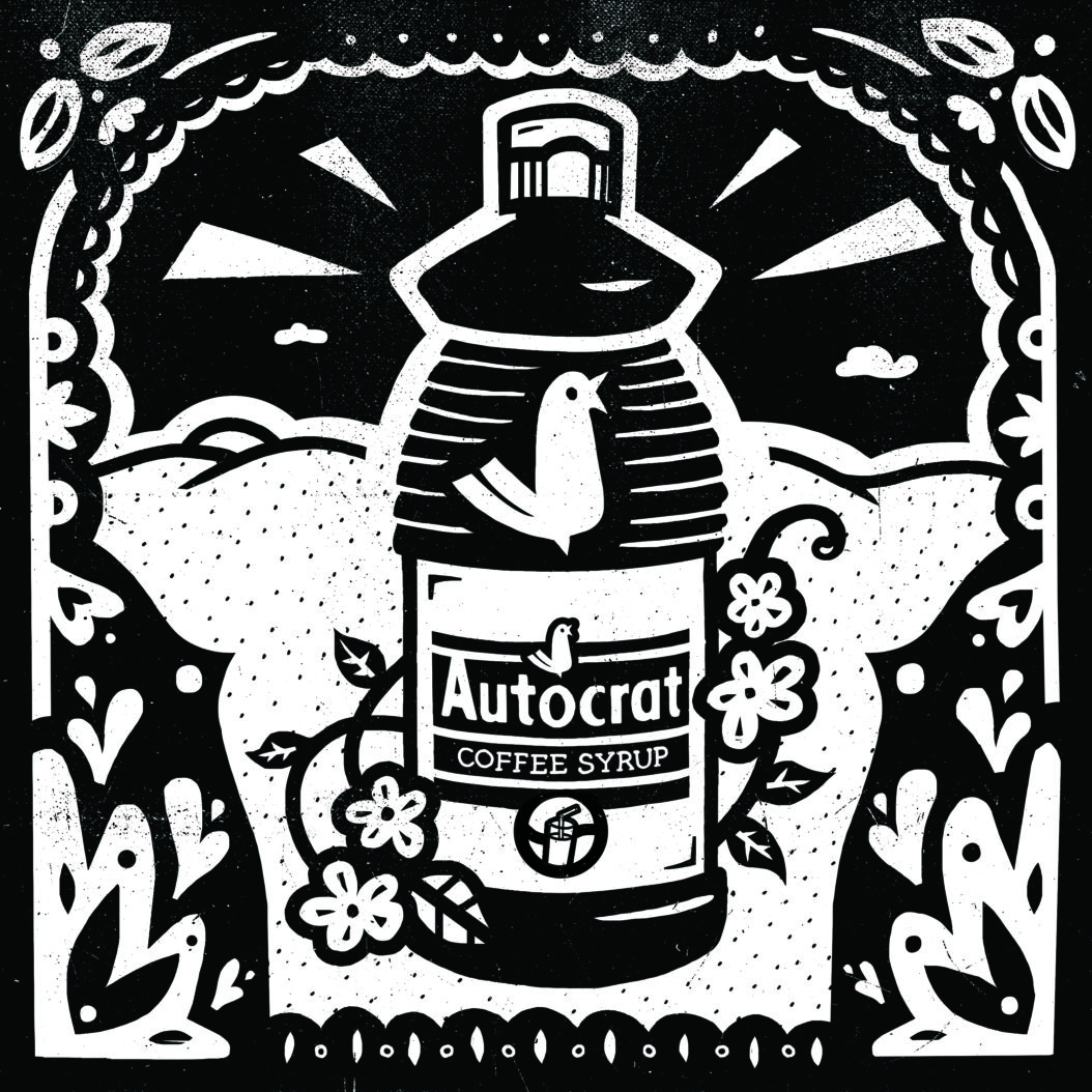 Illustration of an Indestructible Food: Autocrat Coffee Syrup!